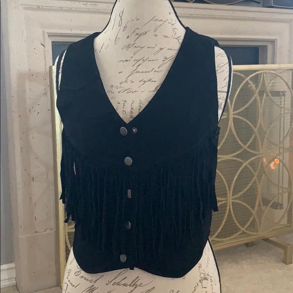 F21 Leather Fringe Vest - Picture 2 of 8